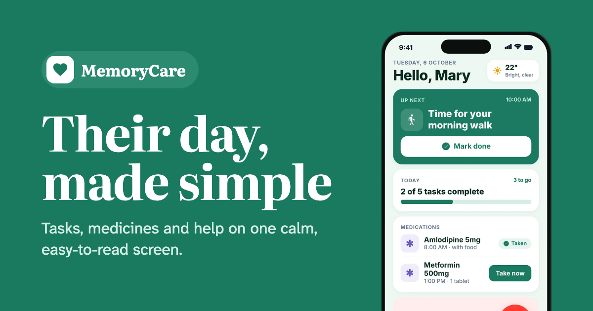 MemoryCare | A daily routine app for people living with dementia